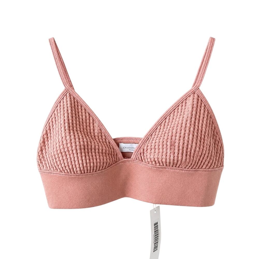 Jonathan Simkhai NWT Juliette Waffle Bralette Chai Sz XS Ribbed Adjustable Strap